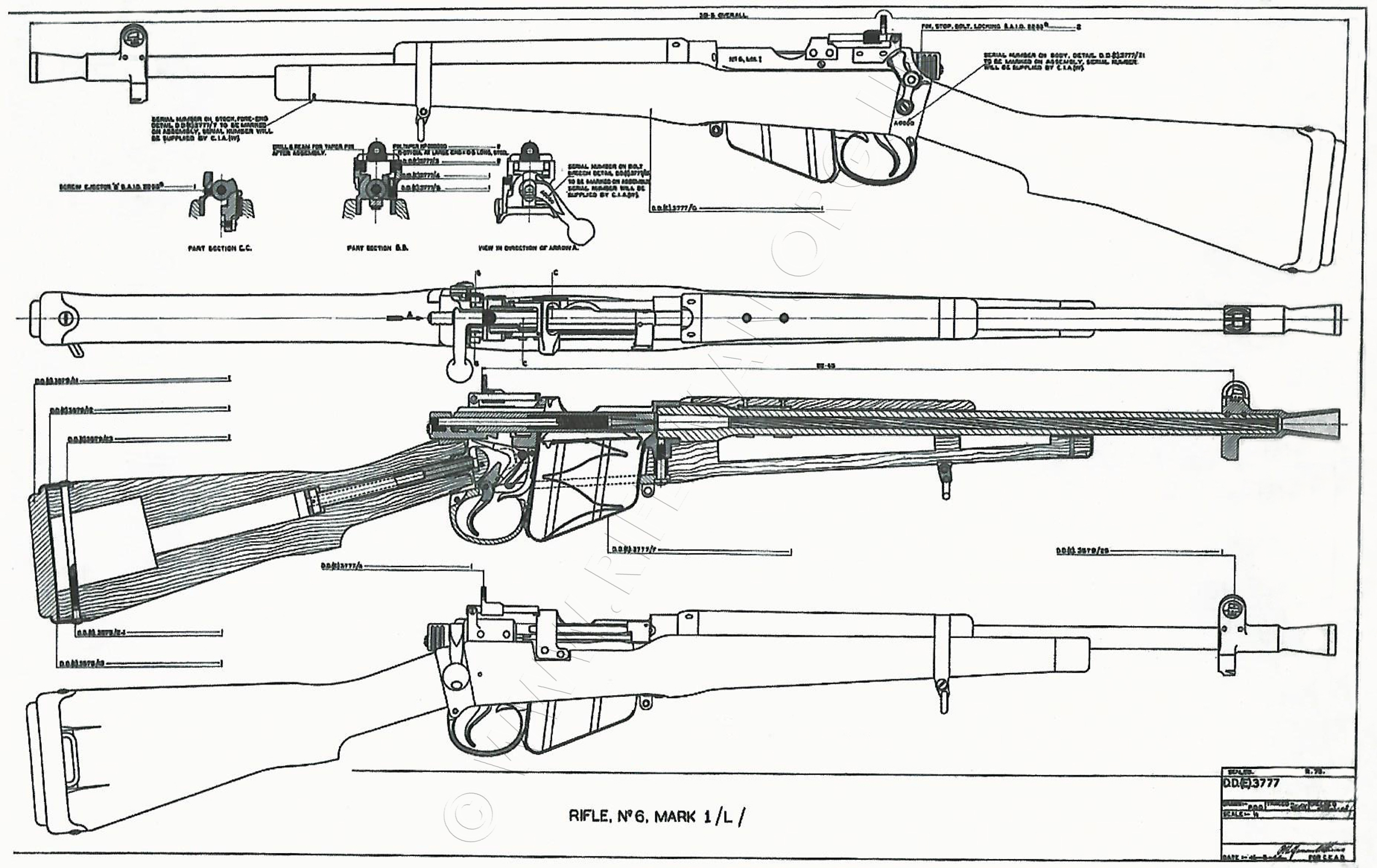 Lot - Lee-Enfield, No.4 Mk I* (Longbranch) bolt action rifle